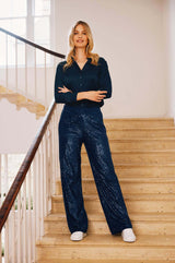 Sequin Trousers | Blue - Aspiga