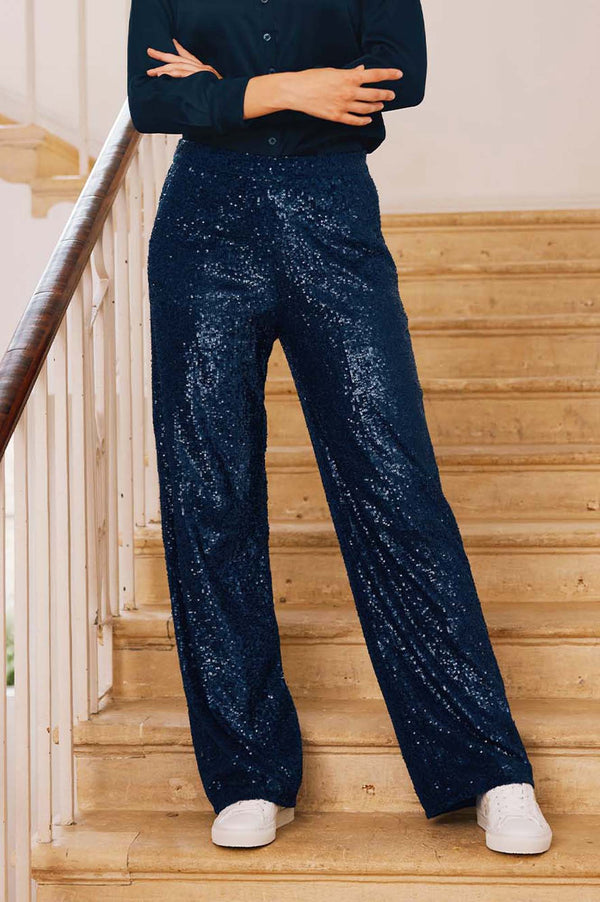Sequin Trousers | Blue