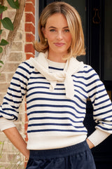 Merino Wool Tie Neck Scarf | Cream