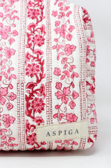 Medium Wash Bag | Linear Botanical Pink