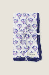 Set Of 4 Block Print Napkins | Buti Purple - Aspiga