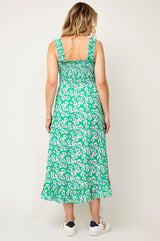 Rhianna Dress | Flower Green/Purple