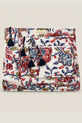 4 Pack Cotton Quilted Pouches | White/Burgundy/Navy