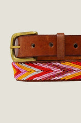 Arrow Leather Belt | Pink/Orange - Aspiga