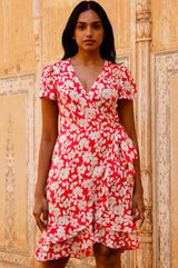 Chelsea EcoVero™ Wrap Dress | Blossom Pink/Cream