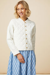 Polly Quilted Jacket | Off White - Aspiga