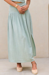 Brady Cheesecloth Skirt | Light Khaki