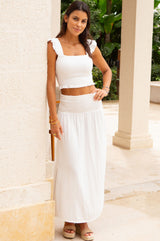 Brady Cheesecloth Skirt | White