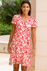 Chelsea EcoVero™ Wrap Dress | Blossom Pink/Cream