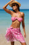Recycled Bandeau Bikini | Diamond Geo Red/Pink