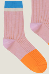 Striped Ribbed Sock | Pink/Blue