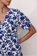 Anne Tea EcoVero™ Dress | Blossom Cream/Navy