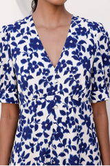 Anne Tea EcoVero™ Dress | Blossom Cream/Navy