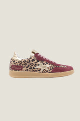 MELINE Leopard Print Trainer | Leopard Print/Burgundy