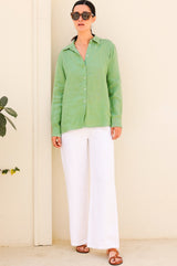 Wide Leg Linen Trousers | White