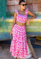 Bryony Organic Cotton Top | Dianthus Pink/White