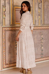 Eliza EcoVero Shirt Dress | Taupe/White