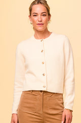 Merino Wool Brittany Cardigan | Cream