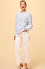 Romy Blouse | White/Blue