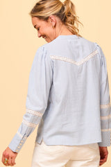 Romy Blouse | White/Blue