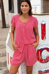 Cora Short | Santorini Red/White