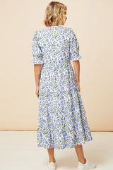 Cordelia Block Print Dress | Blue/Green