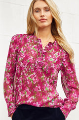 Kassidy Blouse | Hazy Floral Burgundy/Pink