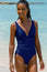 Recycled V-Neck Ruched Swimsuit | Navy