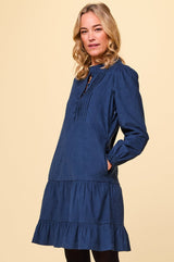Stema Short Corduroy Dress | Navy