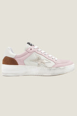 MELINE Vintage Effect Star Trainers | Pink/White