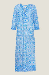 Mykonos Maxi Dress | White/Blue