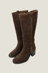 ALPE Selena Knee High Suede Boot | Chocolate