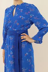 Maeve Georgette Dress | Budding Paisley Cobalt/Orange