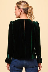 Victoria Velvet Top | Emerald