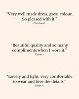 Viola Short Sleeve Organic Cotton Ric Rac Dress | Antique Cream/Black