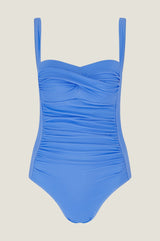 Recycled Ruched Swimsuit | Azure Blue