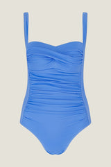 Recycled Ruched Swimsuit | Azure Blue - Aspiga