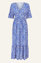 Lena EcoVero™ Dress | White/Blue - Aspiga