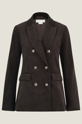 Theresa Stretch Corduroy Blazer | Chocolate