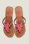 Mia Full Beaded Sandals | Pink/Red