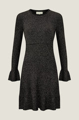 Metallic Knit Short Dress | Black/Gold