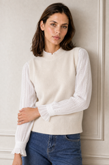 Merino Wool Knitted Short Tank | Ivory