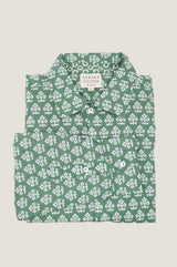 Men's Printed Cotton Shirt | Batik Khaki