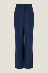 Linen Blend Trousers | Navy