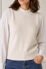Merino Wool Knitted Short Tank | Ivory