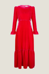 Victoria Velvet Dress | Bright Pink