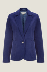 Gaia Stretch Corduroy Blazer | Atlantic Blue