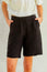 Alexandra Long Linen Shorts | Black