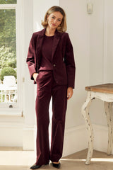 Metallic Knit Angel Sleeve T-Shirt | Burgundy