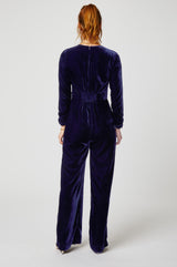 Claudia Velvet Jumpsuit | Navy